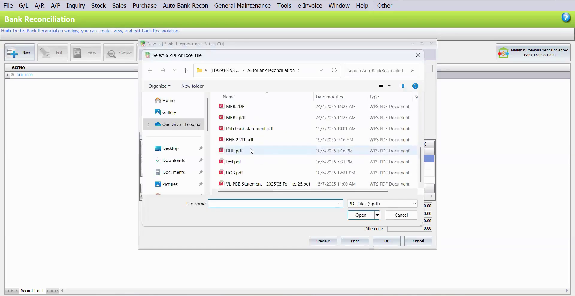 Upload Bank Statement